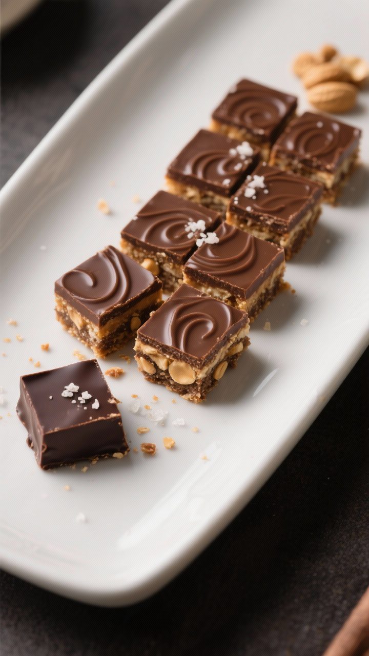 Final dish presentation: Restaurant-quality serving of neat squares arranged on a matte white platte