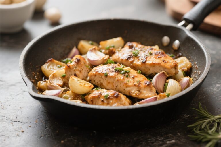 High-Protein Garlic Chicken Skillet – Fast, Flavorful, and Satisfying