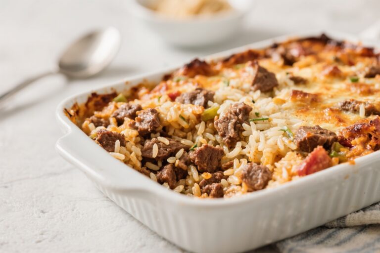 Freezer-Friendly Beef and Rice Casserole – Comforting, Make-Ahead Dinner