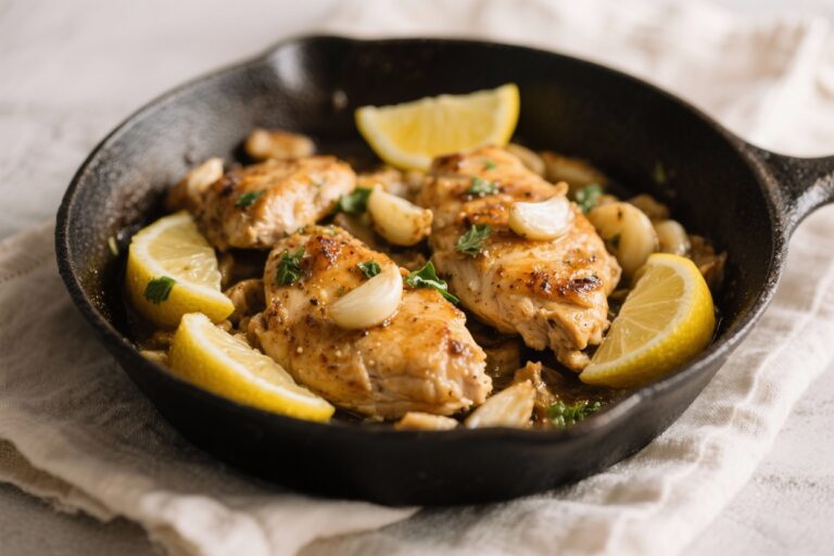 Lemon Garlic Chicken Skillet (Low-Cal Dinner) – Bright, Fast, and Satisfying