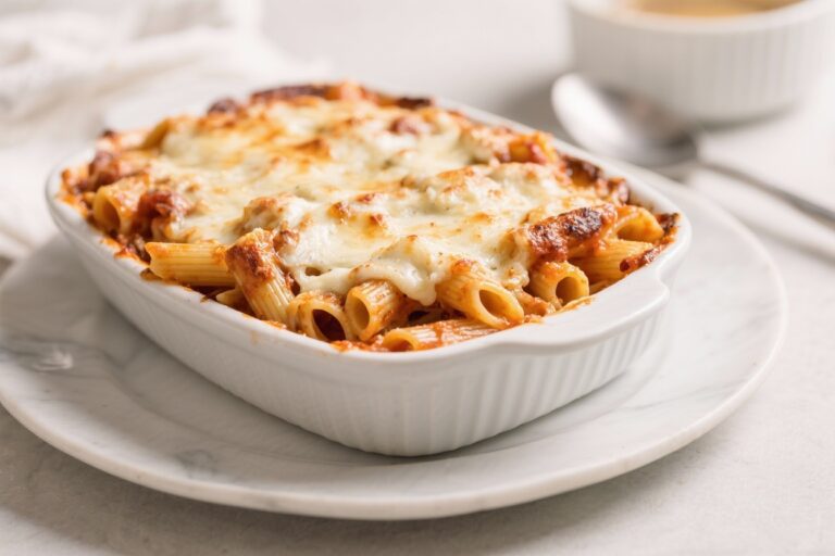 Baked Ziti With Mozzarella (Easy Bake) – Comforting, Cheesy, and Weeknight-Friendly