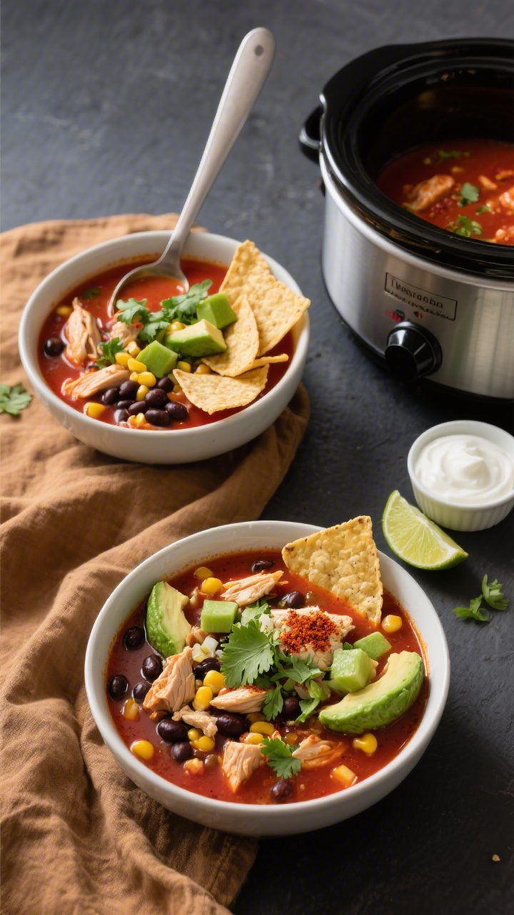 Tasty top-down serving spread: Overhead shot of a family-style setup featuring two bowls of chicken