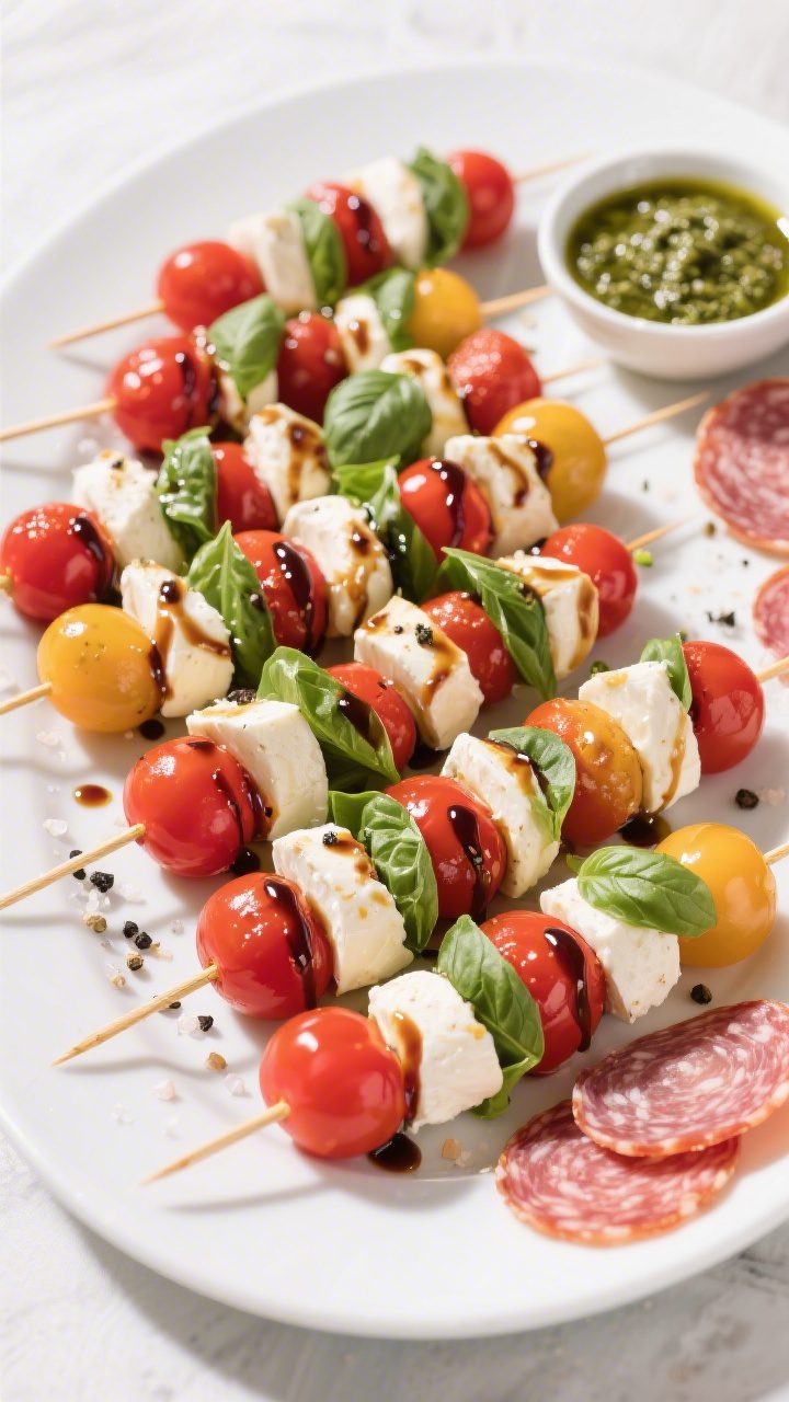 Tasty top view — Overhead shot of a large white platter tightly but neatly arranged with finished