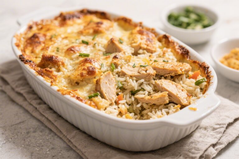 Pantry Chicken and Rice Casserole – A Cozy, Budget-Friendly Bake