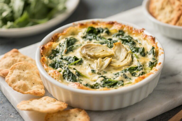 Easy Spinach Artichoke Dip (Oven-Baked) – Creamy, Cheesy Crowd-Pleaser