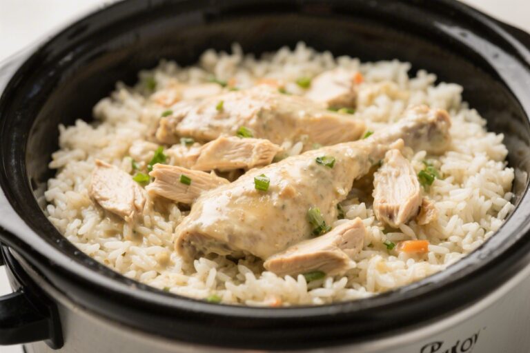 Slow Cooker Creamy Chicken and Rice – Cozy, Easy, and Satisfying