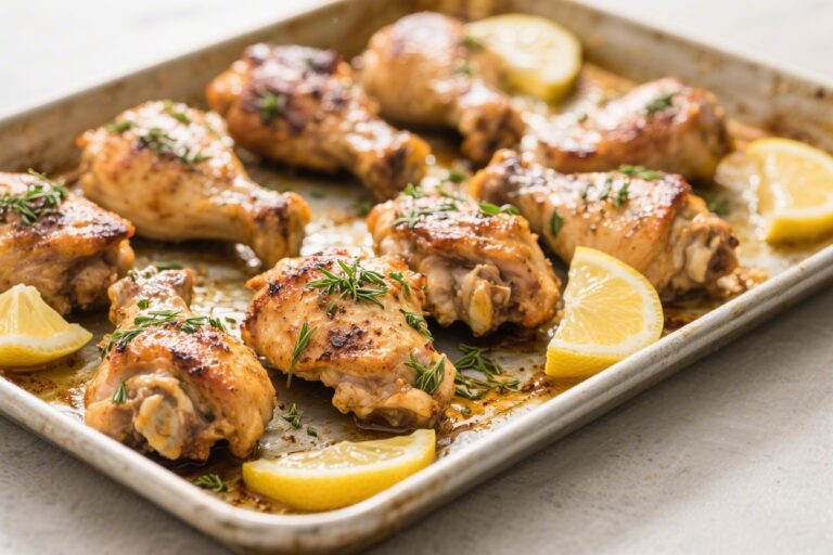 Sheet Pan Lemon Herb Chicken Thighs – Bright, Crispy, and Weeknight Easy