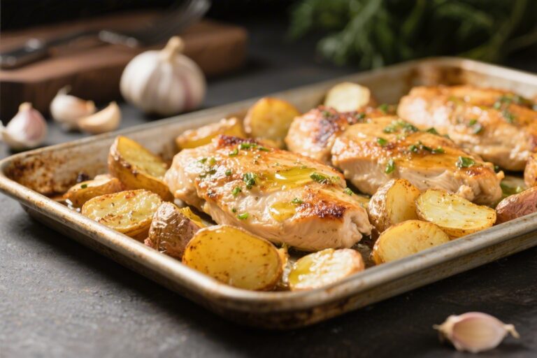 Sheet Pan Garlic Butter Chicken and Potatoes – A Simple, Comforting Weeknight Dinner