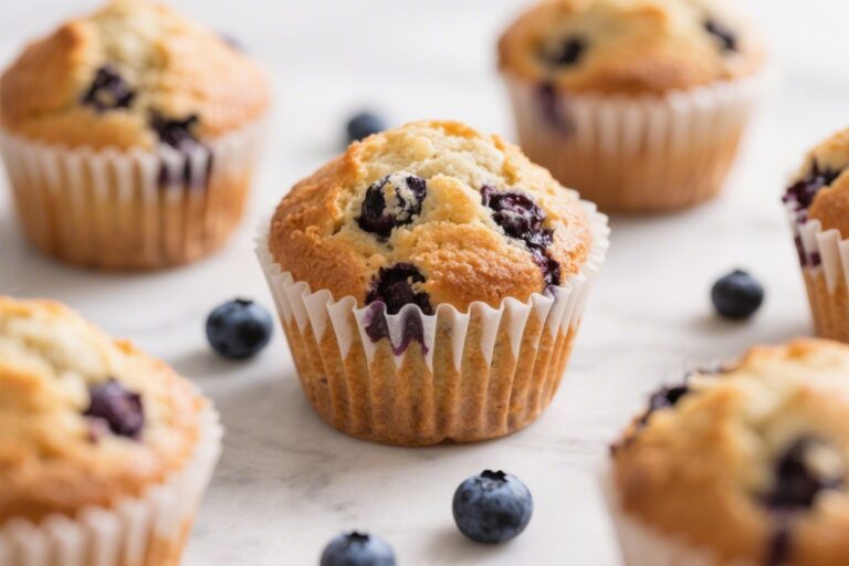 Blueberry Muffins (Bakery-Style) – Big, Fluffy, and Packed With Berries